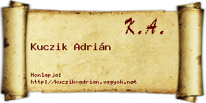 Kuczik Adrián névjegykártya