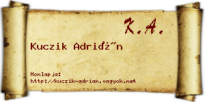 Kuczik Adrián névjegykártya